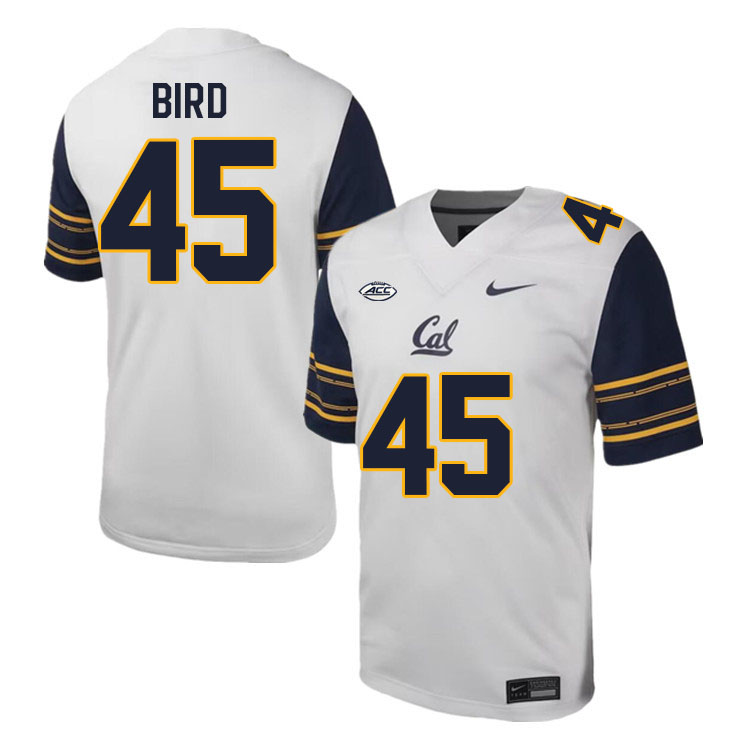 Men #45 David Bird California Golden Bears ACC Conference College Football Jerseys Stitched Sale-Whi